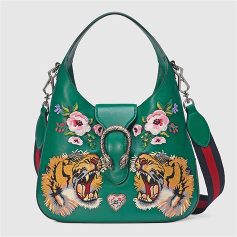 gucci dionysus embroidered leather hobo bag|net a porter gucci shoulder bag.